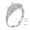 Солитарное кольцо чистое 925 Серебряное 3 каменное кольцо Моссанит для женщин с сертификатом GRA Свадебное обручальное свадебное украшение ручной работы женского подарка 230616