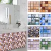 10pcs 10*10CM Mosaic Waterproof Wall Stickers Simulation Tiles Self Adhesive Wall Stickers DIY Home Bathroom Kitchen Decorations