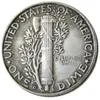 1942/1 P/D/S Mercury Dime Copy Coins Argent Plaqué