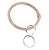 Bliing Bling Girl Diamond Bracelet Keychain Party Wedding Gift BangleKey buckle Rhinestone Wristlet Circle Wrist Strap DB751