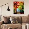 Abstract Canvas Art Morning in The Woods Hand Painted Cityscapes Painting for Hotels Decor Modern