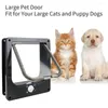 Kattbärare ABS PLAX GATES Dörrar Petleveranser Dog Flap Door With 4 Way Security Lock Entrance Exit Control Kitten Puppy Small