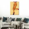Abstract Figurative Canvas Art Female Nude Egon Schiele Painting Hand Painted Modern Wall Decor