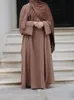 エスニック服ラマダン・イード・ジェラバスーツアバヤ・ドバイ2枚のイスラム教徒セットドレスアバヤドバイトルコイスラム教