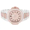 Montres luxueuses avec Diamond VVS Moisanite Diamond Watch avec matériau en acier inoxydable pour femmes bijoux Hip Hop portant HB-Q6