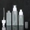 30/40/50/60ml frosted transparent glass cosmetic bottle with press lotion dispenser fine mist sprayer pump