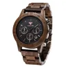 Armbandsur Vicvs Luxury Men's Watches Walnut Wood Business Chronograph Date Display Valentine's Day Gift for Men