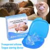 Ansiktsmassager Snarkningslösning Silikon Anti Snning Device Tongue Retainer Apnea Aid Snore Stop Mouthpiece Health Care 230615