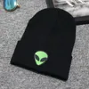 Berets Stickerei Grün Alien Winter Hut Für Frauen Hip Hop Gestrickte Cartoon Skullies Beanie Hip-hop Warme Unisex Motorhaube ski Cap