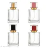 wholesale Bouteilles de parfum vides en verre de 50 ml Atomiseur de pulvérisation Bouteille de récipient de cosmétiques rechargeable avec 4 couleurs Pulvérisateur Cnatk
