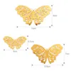 Nouveau 12 pièces 3D creux papillon autocollant mural pour la décoration de la maison bricolage Stickers muraux pour enfants chambres fête mariage décor papillon réfrigérateur