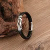 Link-Armbänder 2023 Herren-Armband im Punk-Stil mit Leder umwickelt