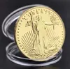 2023 Nueva insignia de águila de la libertad no magnética Moneda conmemorativa chapada en oro plateado Estatua estadounidense Libertad EE. UU. EE. UU. 2022 2021 2020 Monedas Tamaño pequeño y grande