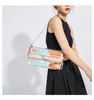 Borse da sera Designer di marca Jelly Laser Trasparente Borsa a tracolla da donna Fashion Candy Color Summer Clear Crossbody Small Flap Handbag
