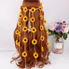 Opaski na głowę 2PCS Flowis Hippie Opaska na głowę Kwiat Korona Summer Sunflower Hair Akcesoria do 70 -S CHEMIAN COSTUMET Style 230615