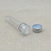 40ml Empty Clear Plastic Tube PET Plastic Test Tube Bottle Used as Face Mask Candy Phone Cable Container with Aluminum Cap Bjwrc