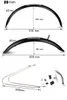 Bike Fender 16inch 20 Inch Folding Electric Bicycle Mudguard Fender Bike Wings All-inclusive for V brake Bike Acessories Parts 230616