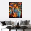 Modern Cityscapes Canvas Art Night Cafe Handcrafted Oil Paintings for Contemporary Home Decor