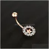 Navel Bell Button Rings Star Diamond Belly Nail Allergia Gioielli per il corpo in acciaio inossidabile per le donne Crop Top Will e Sandy Drop Deliver Dht6F