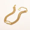 18K Gold Plated Designer Letter Colar Pingente Garfandade