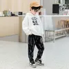 Dżinsy Koreańskie jesienne zimowe spodnie dla chłopców moda ciepłe polar 514 years stare dzieci dzieci nadruki nastolatki