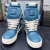 2024 Stylish casual shoes with boots Blue Men Ankle Boots Big Size Sneaker Man Genuine Leather Hiking Boots d88