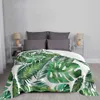 Blanket Banana Throw Blanket Tropical Theme Blanket Green Leaves Queen Size Fleece Blanket for Sofa or Bed R230616