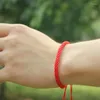 Charm armband lycklig handgjorda flätade justerbara armband röd svart tråd för kvinnor män par älskare rikedom smycken gåvor