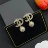 Marka klasyczny kryształowy urok kolczyki moda nowa perła CC kolczyki dla kobiet luksusowe S925 srebrna igła designerskie kolczyki biżuteria