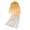 Robes de travail Spring Autumn Women sets Fashion Gradient Couleur à manches longues Shirt et jupe chanrente en deux pièces