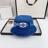 Sombrero de cubo de vaquero Casual de lujo gorras unisex mujeres para hombre sombreros de diseñador calientes para la calle Casquette Denim estampado gorra ajustada hombres Beanie