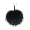 Moelleux vraie fourrure boule bouffée porte-clés artisanat bricolage pompon noir Pom porte-clés royaume-uni femmes sac breloque accessoires cadeau45013332879