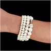 Bracelet Collier Perles Perles Pour Hommes Avec Chaîne Bracelets 6Mm 8Mm 10Mm 12Mm Ensemble De Bijoux Femmes Père Petit Ami Cadeau Drop Delivery Dhpyt