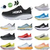 New Fashion Casual Hoka Shoes Hokas One Bondi 8 Carbon X 2 triple black white harbor mist lunar rockhot coral Clifton Summer Women Mens outdoor trainers sneakers