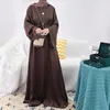 Etnik Giyim Ramazan Müslüman Moda Başörtüsü Elbisesi Eid Saten Abaya Dubai Türkiye İslam Giysileri Temel Kapalı Abayas Kadınlar için Afrika Kaftan Robe 230616