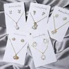 Halsbandörhängen Set Wesparking 14K och Stud Gold Plated Pearl Zircon Charm Pendant Fashion Jewelry for Women