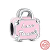 925 silver for pandora charms jewelry beads 925 Bracelet Handbag Luggage Lock Key charm set Pendant