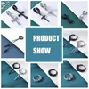 Boucles d'oreilles créoles ZS 1 paire Punk couleur noire en acier inoxydable rond balancent pour hommes et femmes rue Hip Hop oreille bijoux