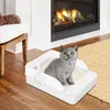 Кошачьи перевозчики туалетная ящик с полуоткрытой анти-сплайки безопасным и съемным запахом легко чистить