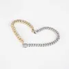 Bracelet pour femme en or 18 carats de 9 mm avec chaîne à maillons cubains pour femme