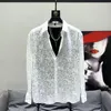 Men's Casual Shirts ICOOL Transparent Men's Long Sleeved Fashion T-shirt Tank Tops Tees Sharp Collar Loose