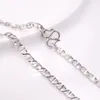 Chains Real 925 Sterling Silver 4mm Anchor Link Chain Necklace 17.7inch Length Stamped