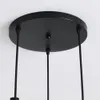 Three head chandelier round ceiling plate fixed E27 lamp holder metal lamp shade restaurant living room home furnishing with wire length 1M OEM