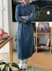 Casual Kleider Herbst Winter 2023 Vielseitig Wasser Waschen Denim Lose Arbeitskleidung Dünne frauen Langarm Kleidung Vintage Y2k Vestido