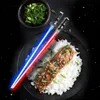 Chopsticks 1 par LED -lampor Chopsticks Light Glowing Sword Choping Stick återanvändbar sushi Glödande svärd Portable Tableware 230616