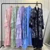 Etnische Kleding Open Abaya Dubai Vrouwen Moslim Jurk Print Ramadan Chiffon Kaftan Kimono Islam Sjerp Lange Gewaad Jilbab Khimar Abaya 2023