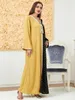 Abbigliamento etnico Eid Abito musulmano Ramadan Abaya Kaftan Jilbab Abiti lunghi Hijab Abaya per le donne Abito islamico Femme Musulmane 2XL