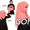 エスニック衣類ダブルループインスタントヒジャーブスカーフバブルシフォンスポーツ女性イスラム教徒のショールイスラムヘッドスカーフ履きやすいフェムムスルマン