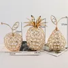 Oggetti decorativi Figurine Stile europeo Metallo Cristallo Artigianato Ornamento di frutta Mela Sydney Ananas Decorazione del soggiorno Regalo creativo per la casa 230615