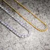 925 Sterling Silver 5mm Created Moissanite Gemstone Anniversary Full Diamond Chain Choker Unisex Necklace Fine Jewelry